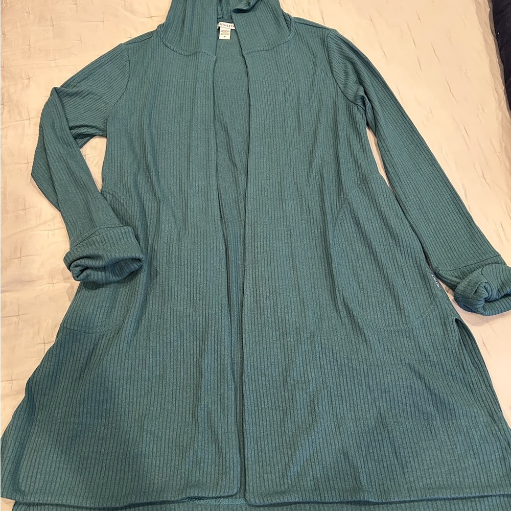 Athleta Teal Open-Front Cardigan